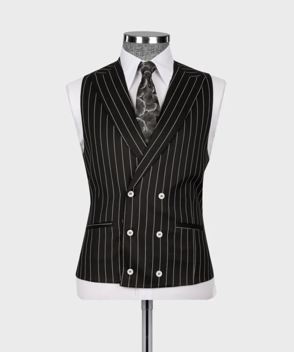 Striped Vest Suit - Black - Image 4