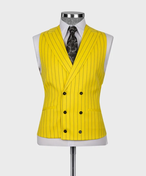 Striped Vest Suit - Yellow - Image 5