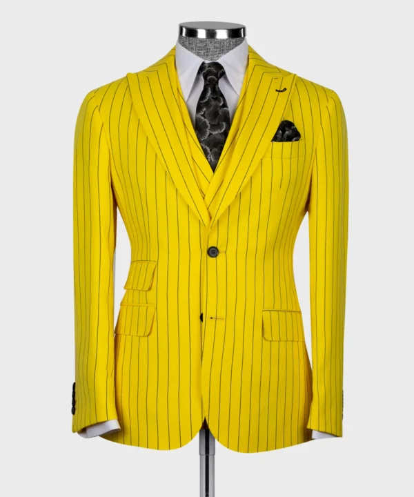 Striped Vest Suit - Yellow - Image 4