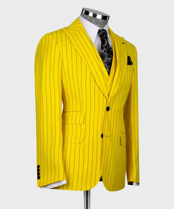 Striped Vest Suit - Yellow - Image 3