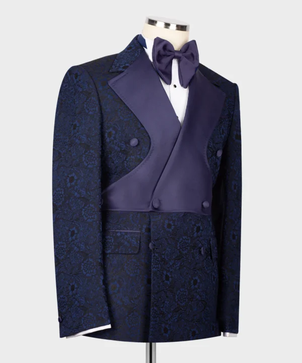 Double Breasted Tuxedo - Navy Blue - Image 3
