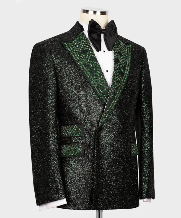 Stone embroidered Tuxedo - Green - Image 2