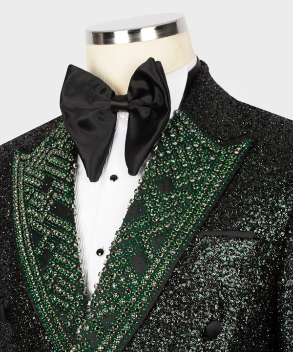 Stone embroidered Tuxedo - Green - Image 3