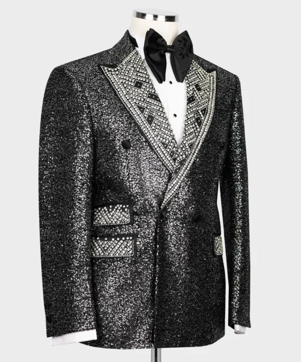 Stone embroidered Tuxedo - Silver - Image 2