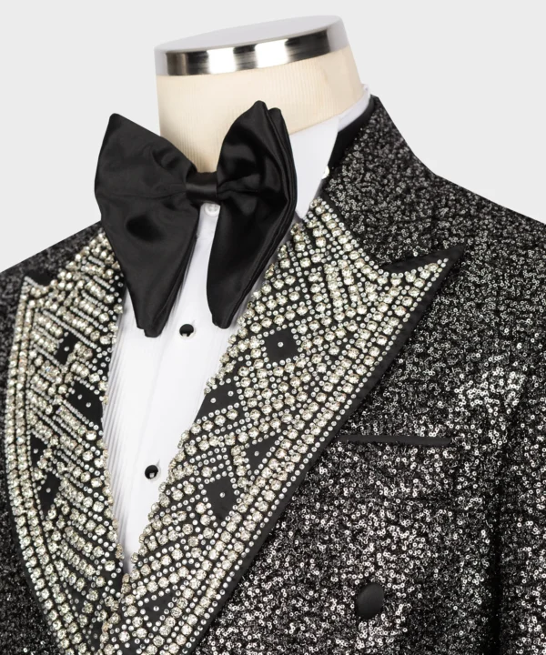 Stone embroidered Tuxedo - Silver - Image 3