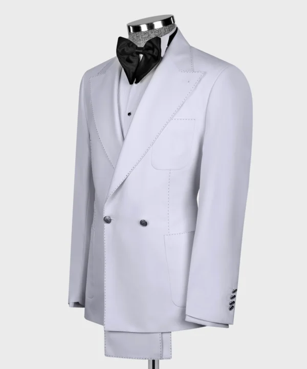 White Double Breasted Tuxedo - Image 2