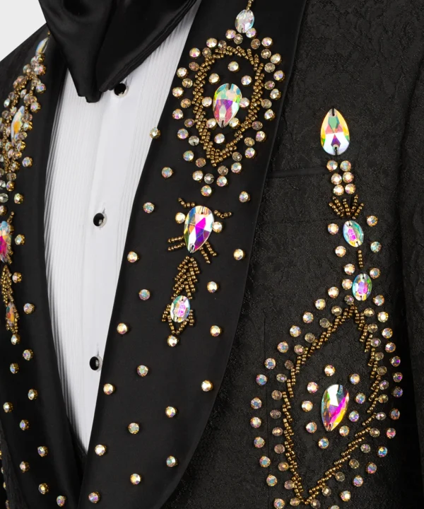 Hand embroidered black tuxedo - Image 2