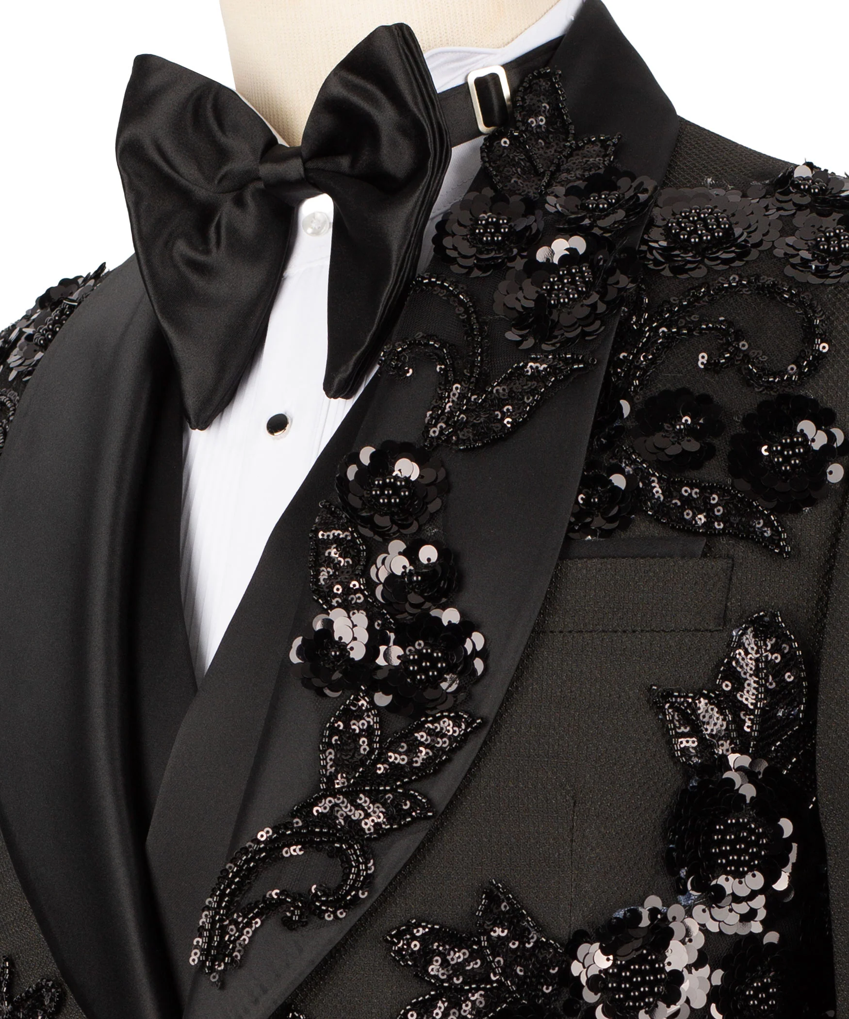 Sequined floral embroidered tuxedo - Image 4