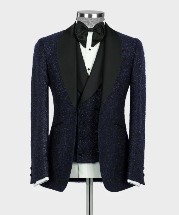 Dark Blue Glitter Tuxedo