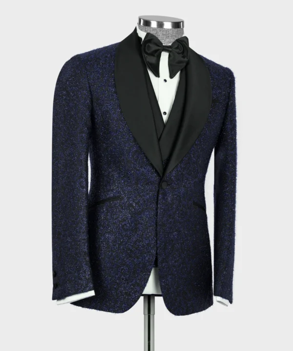 Dark Blue Glitter Tuxedo - Image 3